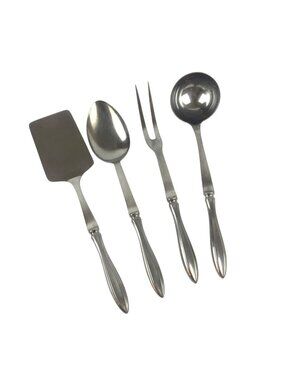 Vintage Stainless Steel Serving Utensils Set Of 4 Japan Spatula Spoon Fork Ladle